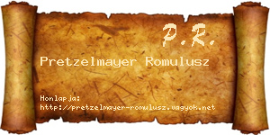 Pretzelmayer Romulusz névjegykártya
